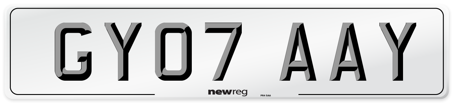 GY07 AAY Number Plate from New Reg